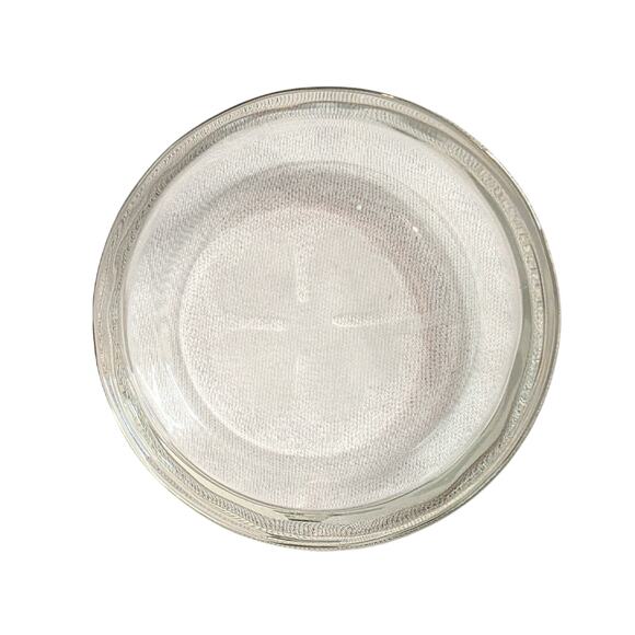 Set of 4 Vintage Glass Coasters with Etched Shamrock Design 3" Diameter - Picture 2 of 3